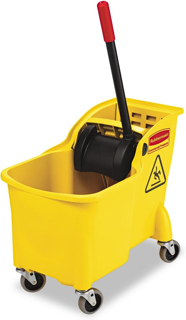 Rubbermaid Commercial Products 31-Quart Tandem Mop Bucket & Wringer, Yellow