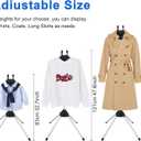 Adjustable T Shirt Display Adult for Vendors, 32-63 inch T Shirt Display Stand, Portable Hanging Black Metal Clothes Display, Hanger Rack for Clothing Dress Garment Coat Retail