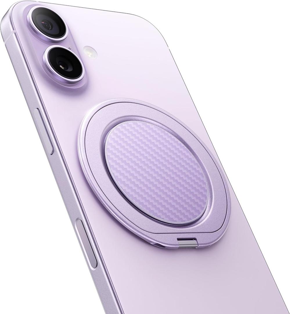 andobil [2026 Ultra-Thin] Magnetic Phone Grip for MagSafe [360 Rotate] Magnetic Cell Phone Ring Holder & Kickstand for MagSafe Accessories & iPhone 17 Air 16 Pro Max Plus 15 14 13 12, Purple