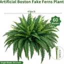 45" Fake Ferns, Realistic Large Artificial Bush Plants, 2 Artificial Boston Ferns with 60 Fronds for Outdoors Planter Indoor Home Garden Porch Decor (2 PCS)