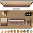 YSAGi Double-Sided Desk Pad, 31.5"x15.7"Leather Desk Mat, Eco Cork Desk Pad Protector,Large Mouse Pad,Waterproof Desk Blotter for Office/Home(Khaki)