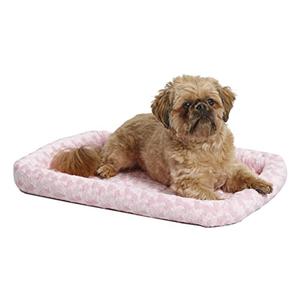 MidWest Homes for Pets Bolster Dog Bed 24L-Inch Pink Dog Bed or Cat Bed w/ Comfortable Bolster | Ideal for "Small" Dog Breeds & Fits a 24-Inch Dog Crate | Easy Maintenance Machine Wash & Dry (Pink)