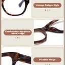 Madison Avenue Retro Blue Light Blocking Reading Glasses for Women Spring Hinge with Case, Elegant Computer Readers Glasses