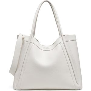 NEWBELLA Tote Bag for Women, Vegan Leather Crossbody Shoulder Bag, Top Handle Satchel Purse for Work, Travel, Daily Use (White-Large)