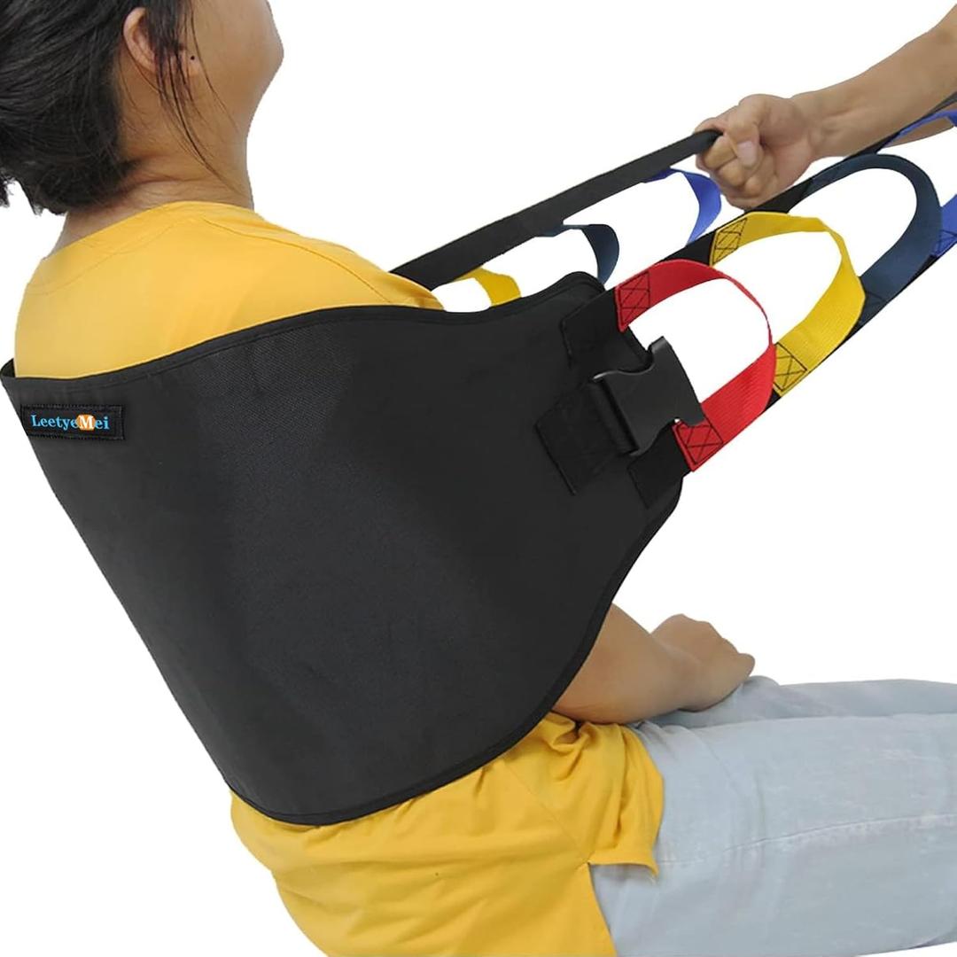 Transfer Sling, Transfer Belt for Elderly, Gait Belts for Seniors, Heavy Duty Patient Lift Belt, Mobility Standing and Lifting Aid for Disabled, Elderly, Injured- Safely Move from Bed and Wheelchair (Black 1)