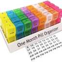 CAidRE Monthly Pill Organizer 2 Times a Day, 30 Day One Month Pill Box AM/PM, Weekly Pill Holder Pill Case for Vitamins, Fish Oil, Supplements & Medication : Health & Household