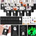 36 Sets Halloween Ghost Party Favors Glow in The Dark Gift Resin Spirit Figures with Boxes and Positive Cards Mini Luminous Positive Ghost for Basket Stuffer Office Table Decor (Customized)