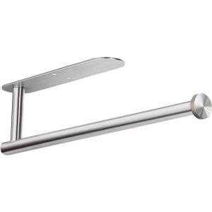 Paper Towel Holders for Kitchen,Paper Towels Bulk- Self-Adhesive Under Cabinet,Both in Adhesive and Screws,Stainless Steel (Silver)
