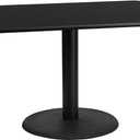 Flash Furniture 30'' x 48'' Rectangular Black Laminate Table Top with 24'' Round Table Height Base
