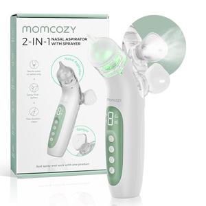 Momcozy BreezyClear™ 2-in-1 Electric Nasal Aspirator for Baby with Spray, 65kPa Hospital-Grade Suction, 4 Adjustable Levels, Quiet & Portable Nose Cleaner with Soothing Light & Music