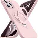 Designed for iPhone 16 Pro Case with Magnetic Invisible Stand Compatible with Mag-Safe Military Drop Tested Shockproof Silicone Phone Cases for Women Men 6.3'', Pink 251009