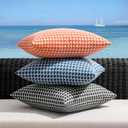 MIULEE Pack of 2 Outdoor Throw Pillow Covers Decorative Farmhouse Square Waterproof Pillows for Tent Patio Garden Balcony Sofa, 16x16 Inch Gray