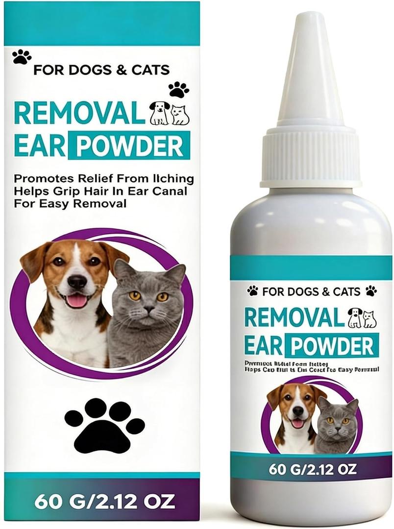 60g Dog Ear Powder for Hair Removal Grooming Grip Powder for Poodles & Doodles, Grooming Aid for Pet Ear Cleaning