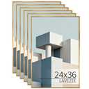 Lavezee 24x36 Poster Frame, Easy Slide-In Assembly, Gold, 6 Packs