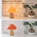 BOHON Mushroom Lamp, Ceramic Bedside Table Lamp for Bedroom Nightstand, Retro Vintage Orange Night Light, Small Aesthetic Lamp for Living Room Desk Home Decor, LED Bulb Included, Orange