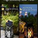 Homemory Solar Lanterns Outdoor Waterproof Hanging with Flickering Flameless Candles, 2 Pack 13'' Garden Outdoor Lantern Decorative for Patio Front Porch Backyard Balcony Cabin Outside Table(Black)