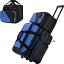 3 Ball Bowling Bags with Wheels and Shoes Compartment, Roller with Multipocket