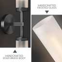 Bblack Knurled Wall Sconce 30", Bathroom Wall Sconce,Glass Tube Brass Sconces Wall Lighting,Bathroom Sconces Side of Mirror,Vanity Sconce Lights for Bath