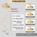 6 Light Modern Glass Chandeliers High Ceiling LED Dimmable Chandelier for Foyer Spiral Chandeliers for Staircase Living Room Gold