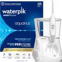 Waterpik Aquarius Water Flosser For Teeth Cleaning, Gums, Braces, Dental Care, Electric Power With 10 Settings, 7 Tips For Multiple Users And Needs, ADA Accepted, White WP-660