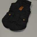 Queenmore Dog Winter Coat Warm Puffer Jacket Waterproof Plush Lining Thermal Cold Weather Vest for Small Medium Large Dogs, Windproof Easy On Pet Jacket Black XS