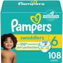 Pampers Baby Diapers - Swaddlers - Size 6, 108 Count, Ultra Absorbent Disposable Infant Diaper
