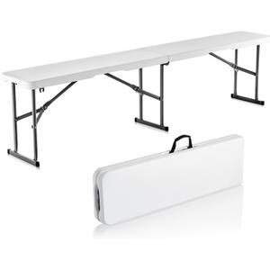 8FT 2.4M 240CM Plastic Folding Bench, Cheap Portable Outdoor Plastic Folding Bench Kits, Picnic Table and Bench