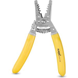 KATA 7 Inch Wire Stripper, Wire Cutter, Cutting for 4-10 AWG Solid Wire and 6-12 AWG Stranded Wire, Multi-purpose Electric Tool Crimper Plier for Crimping Stripping, Yellow