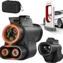 NACS to CCS1 Adapter, 2025 Upgraded NACS DC Tesla Supercharger, Charge Electric Vehicle Adapter Max 500A 1000V Fit for Ford, Volvo, GM EVs on Tesla DC Supercharger