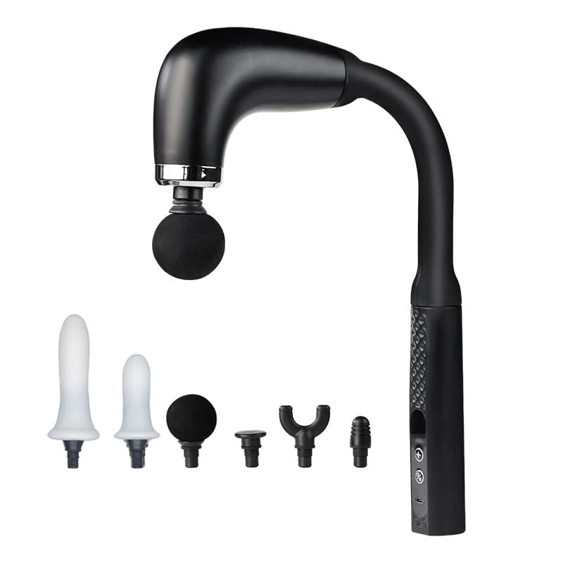 Handheld Cordless & Rechargeable Back Massager - Quiet - Full Body Massage Device for Women, Aches Relief, Sports Recovery and Deep Relaxation-Black