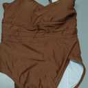 One Piece Swimsuit for Women Athletic Slimming Bathing Suit with Racerback, Comfortable Fit for Swimming & Beach (Brown, S)