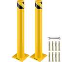 VEVOR Safety Bollard, 36 Inch Height Bollard Post, 4.5 Inch Diameter Steel Pipe Safety Bollard Post, Yellow Steel Bollard, Steel Safety Bollard with 8 Anchor Bolts, Perfect for Traffic-Sensitive Area