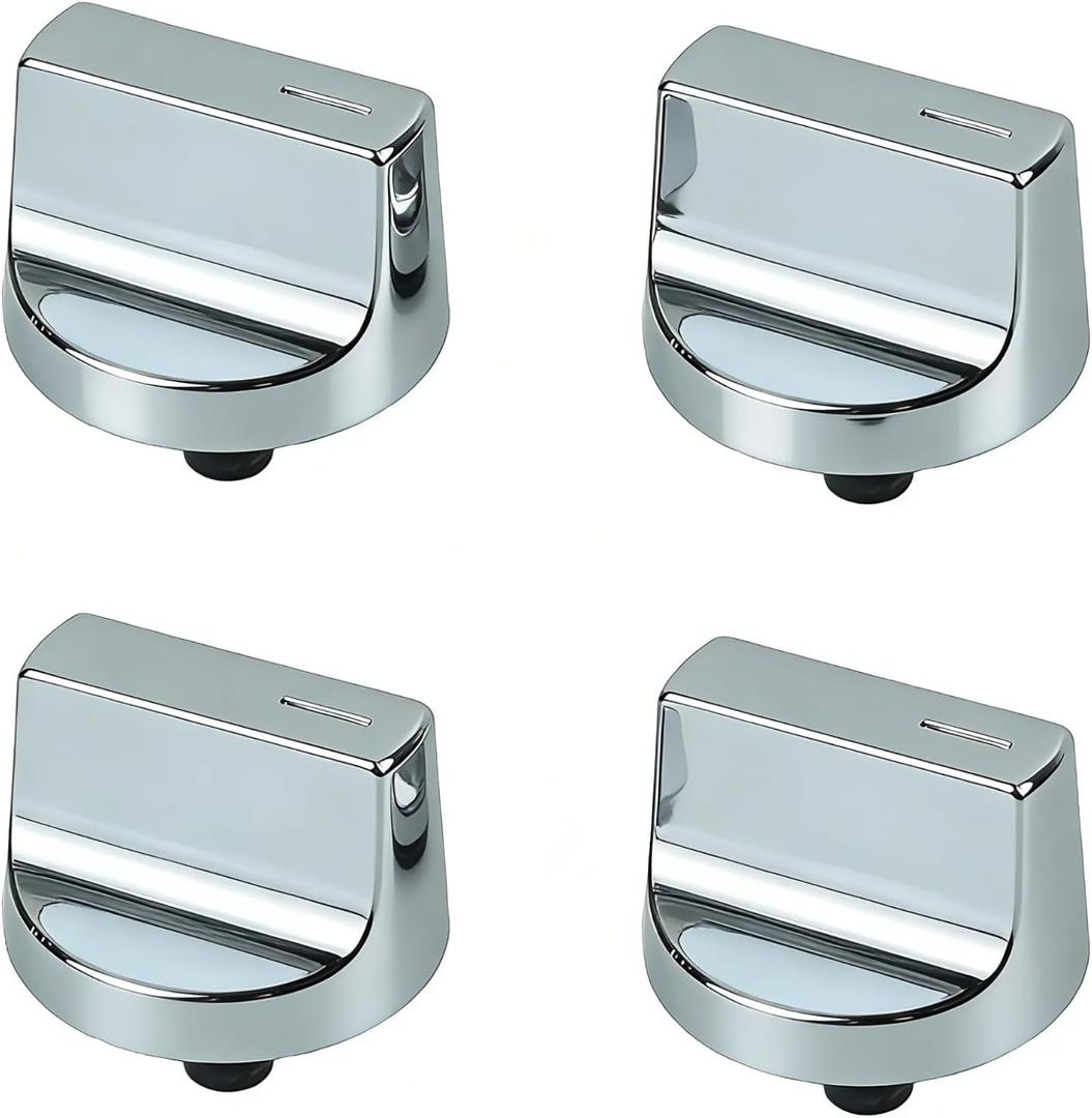 4 Pack Upgraded W11517334 Stove Knobs Replacements for Whirlpool Gas Stove Knobs Cooktop Oven Range Electric Knobs W10850033 W11122869 W11458842 WEG745H0LZ WEG515S0FB0 WEG745H0FS0 Parts Metal Base