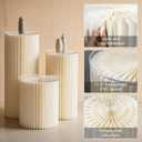 Cylinder Stands for Party 5Pcs Round Pedestal Stand Foldable Cardboard Columns Cylinder Tables for Parties Baby Shower Birthday Wedding Pillars Display Decoration (White,5PCS)