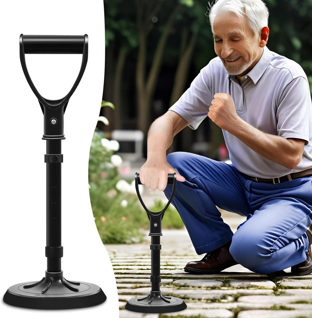 Upgraded Portable Standing Aid with Integrated Reinforced Fixation Buttons and Oversized 7" Base, an Adjustable Standing and Daily Living aid Designed for Seniors
