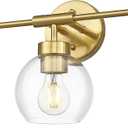 zeyu 3-Light Modern Vanity Light Fixture, 23 Inch Bathroom Light Fixtures Wall Mount with Clear Glass Globe Shade, Brushed Gold Finish, ZS62BG-3W BG