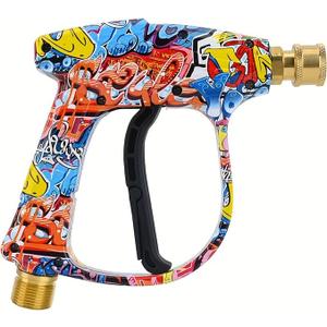 High Pressure Washer Gun 3000 PSI Max, Power Washer Short Gun M22-14mm with 1/4 Inch Quick Connector, Compatible for Some of Greenworks for Kar-cher for Ryobi Homelite Pressure Washer