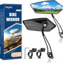 Diyife Bike Mirror 1 Pair, [New Version] HD Wide Angle Large Handlebar Rearview Mirror, Blast-Resistant 360Adjustable Bicycle Rear View Mirror Accessories for Ebike Mountain Road Bike, 2 PCS-Black