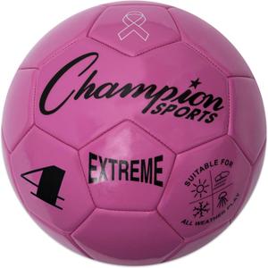 Champion Sports Extreme Series Soccer Ball  Sizes 3, 4, 5, Soft Touch, All Weather, High Air Retention, Youth & Adult League Balls for Training, Games, Outdoor & Indoor Play, Multiple Colors (Pink)