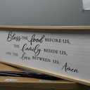 ZZJJHYWGQ Bless The Food Before Us Wall Decor Kitchen Christian Blessing Sign 32"12" Christian Grateful Family Quote Farmhouse Dining Room Large Catholic Wooden Frame Wall Hanging Art (Wood)