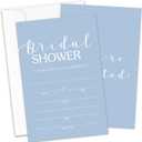 Bridal Shower Invitations With Envelopes, Blue Bridal Invite Cards, Fill in Blank (25 Pcs & Envelopes)/HLinvite-04