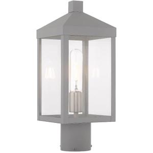 Livex Lighting 20590-80 Nyack - One Light Outdoor Post Top Lantern, Nordic Gray Finish with Clear Glass