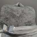 Aimuan Reading Pillow Bed Rest Pillow with Arms Rabbit Fur Cushion for Adults Teens Incline Rest Sitting up & Sleeping Snoring Pillow with Pregnancy Lumbar Back Support (Standard, Grey)