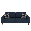 Emerald Homes Heath Navy Blue Sofa 82"Width x 37"Depth x 32"Height And Two Matching Navy Blue Pillows