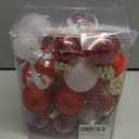 Christmas Ball Ornaments Set, 34PCS Clear Plastic Shatterproof Christmas Ornaments for Xmas Tree Hanging Decorations, for Indoor Home Valentine's Day Thanksgiving Party Decor - Red/White