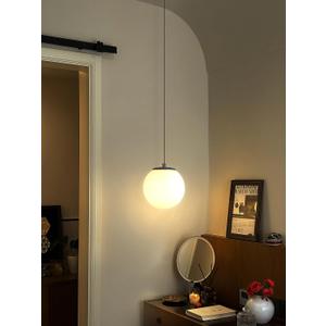 ykolupty Globe Pendant Light, Modern Hanging Lighting Fixture,Matte Black Chandelier with Clear Glass Shades Pendant Light for Kitchen Island, Dining Room, Living Room, Entry Hallway