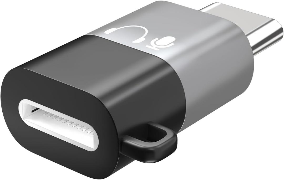 USB C to Lightning Audio Adapter with iPhone Wireless Lavalier Microphone MFi Certified USB-C Male to Lightning Female Headphones Earphone Dongle Converter for iPhone 17/16/15, iPad, Galaxy, MacBook