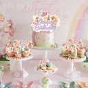 Fairy Party Supplies ,Pink fairy Party Supplies Decorations with Happy Birthday Flower Fairy Banner, Cake Topper,Flower Fairy Balloons, Centerpieces,Multi-Color Balloons for Fairies Party