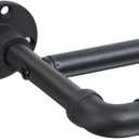 Industrial Double Curtain Rods for Windows 31 to 95 Inch, Adjustable Telescoping 1 Inch Black Double Curtain Rod Set Heavy Duty Blackout Wrap Around Curtain Rods for Living room, Sliding Glass Door