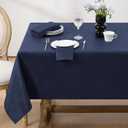 Softalker Jacquard Rectangle Tablecloth, Swirl Design Waterproof Stain Resistant Table Cover Wrinkle Free Heavy Weight Table Cloths for Dinner/Parties/Holiday - 60 x 104 Inch, Navy Blue (60 x 104 Inch, Navy Blue)